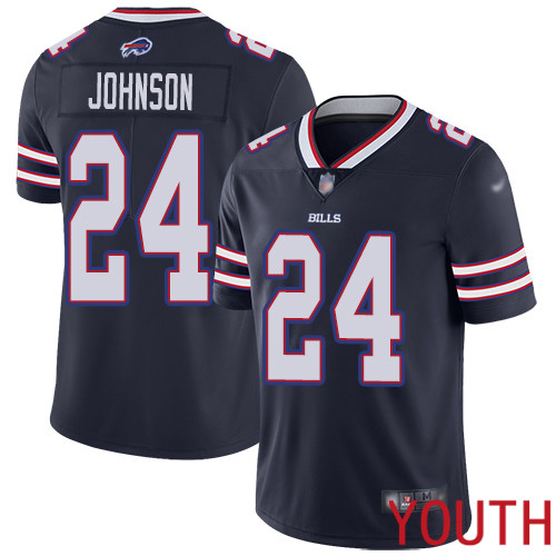 Youth Buffalo Bills #24 Taron Johnson Limited Navy Blue Inverted Legend NFL Jersey